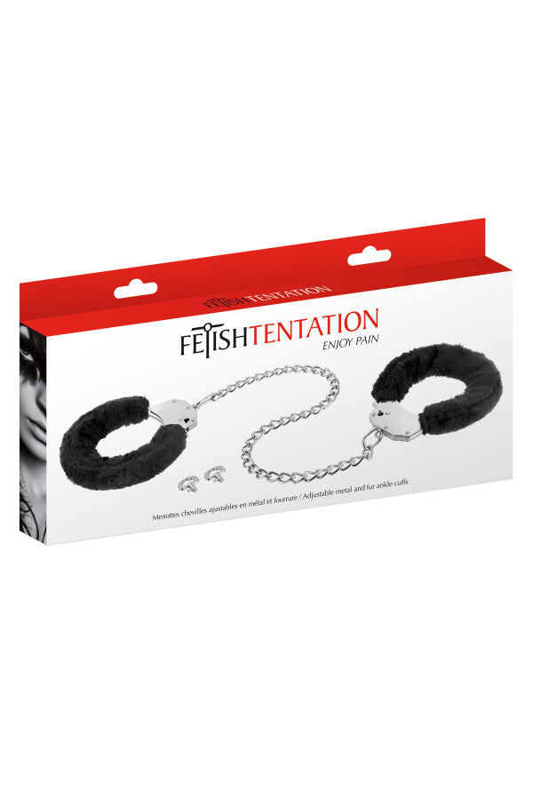 Fetish Temptation - Ankle Cuffs with Plush - Black
