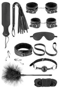 Fetish Tentation - Bondage Kit - Black - 10 pieces