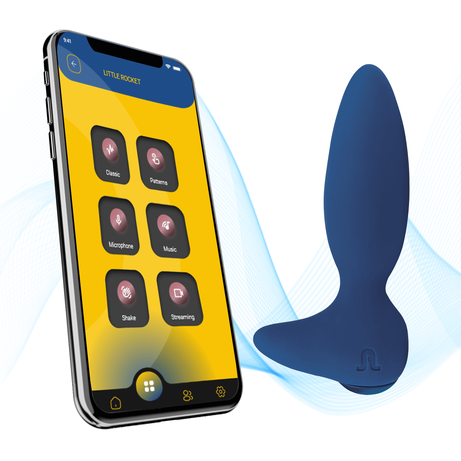 Adrien Lastic - Anal Vibrator + Little Rocket II App - Blue