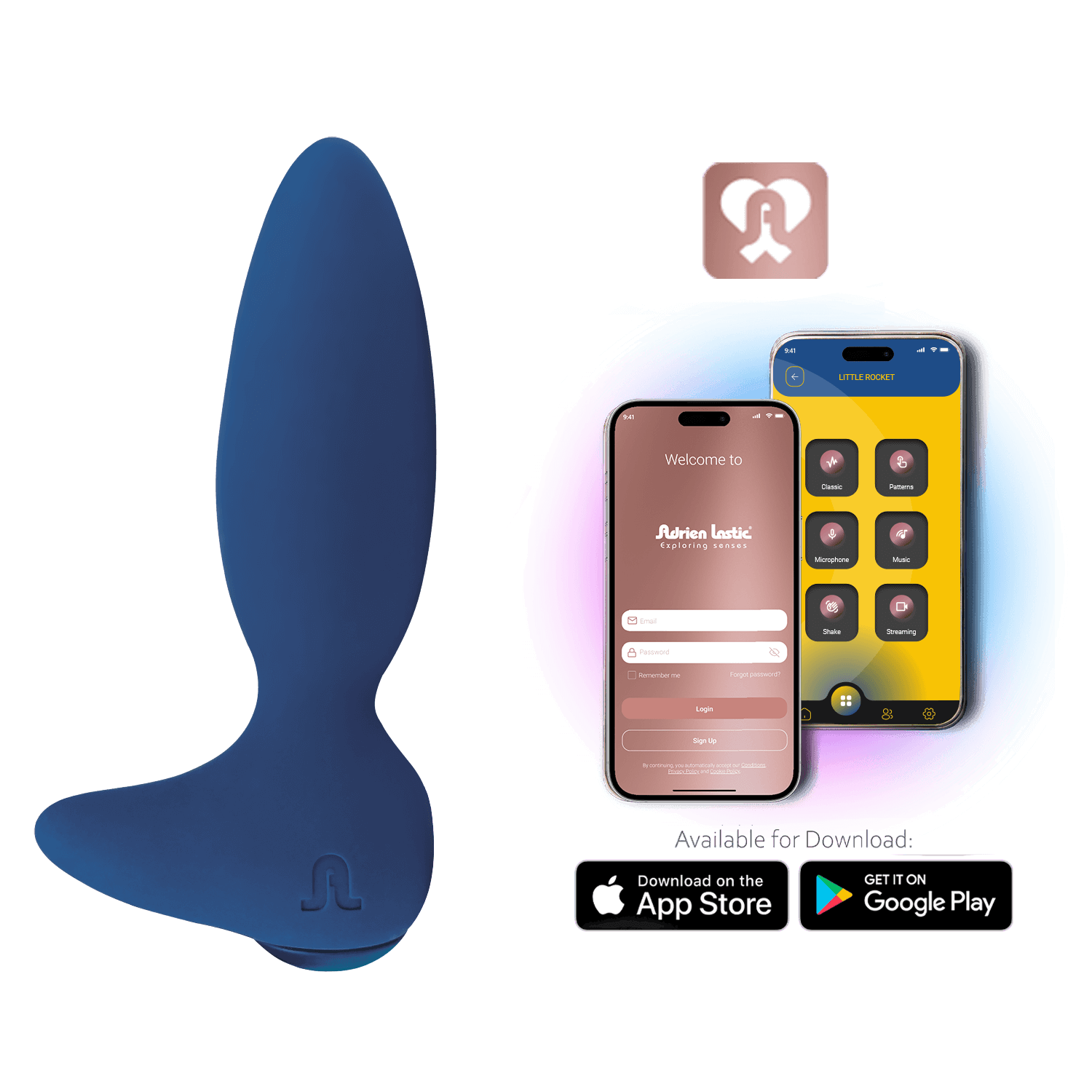 Adrien Lastic - Anal Vibrator + Little Rocket II App - Blue