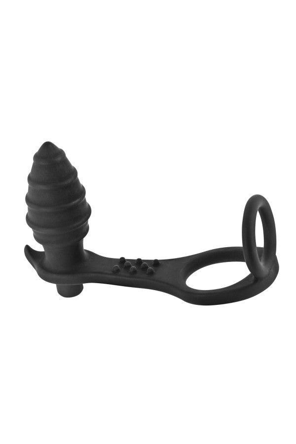 Blue Junker - Vibrating Butt Plug with Double Cockring