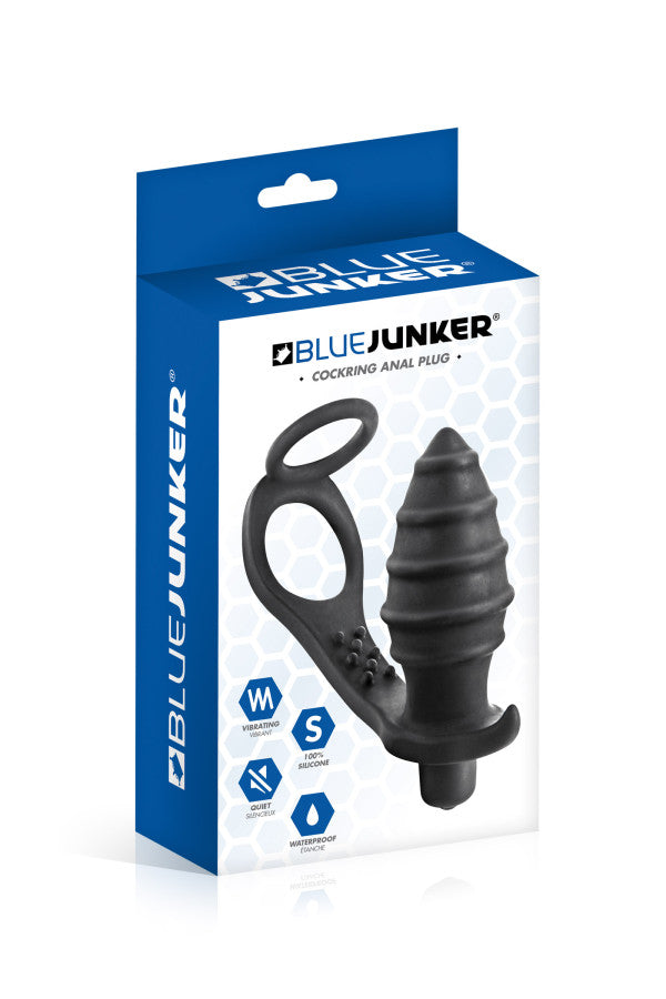 Blue Junker - Vibrating Butt Plug with Double Cockring