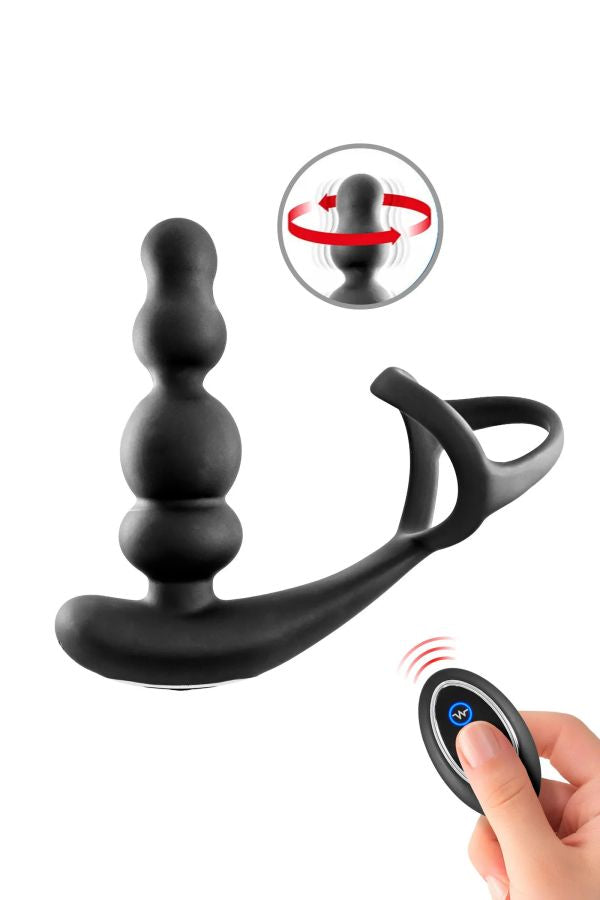 Blue Junker - Rotating Prostate Stimulator with Double Cockring