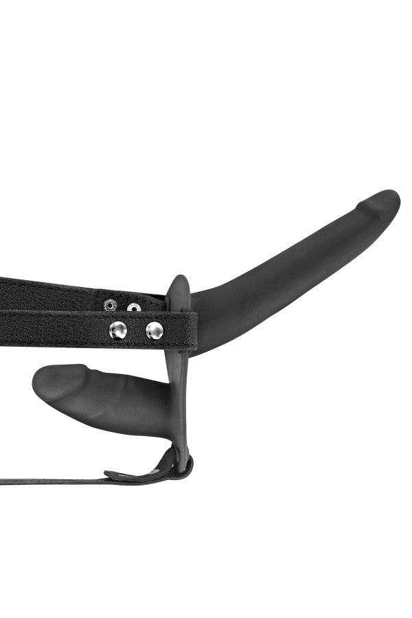 Fetish Temptation - Vibrating Strap-On Harness 15.5 cm - Black