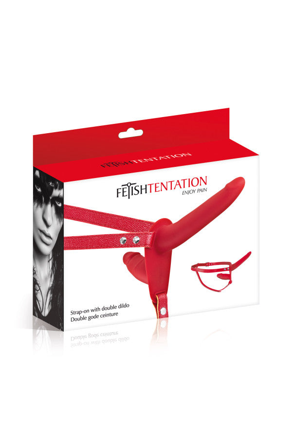 Fetish Temptation - Strap-On Harness 15.5 cm - Red