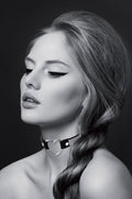 Bijoux Pour Toi - Rhinestone and Heart Collar - Black