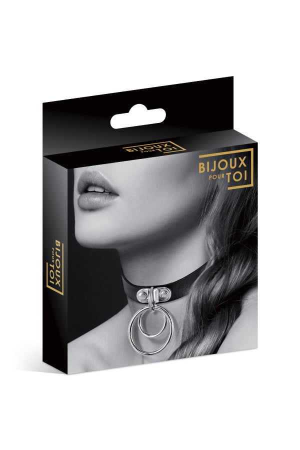 Bijoux Pour Toi - Double Ring Collar - Black