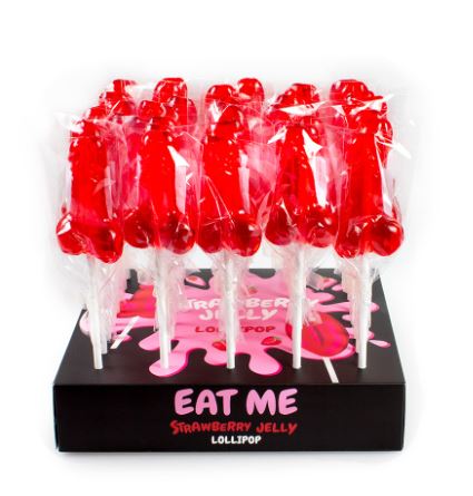 Secret Play - Penis Lollipop Display - Strawberry