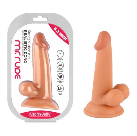 VSC Novelty - Mr. Rude Realistic Dildo - Flesh Colored - 6.3"