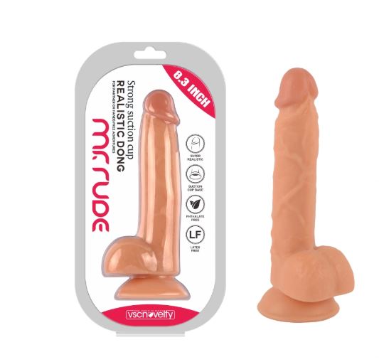 VSC Novelty - Mr. Rude Realistic Dildo - Flesh Colored - 8.3"