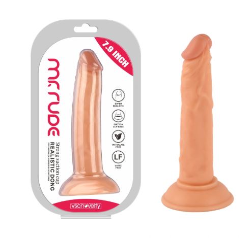 VSC Novelty - Mr. Rude Realistic Dildo - Flesh Tone - 7.9"