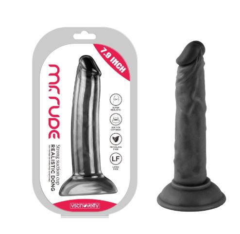 VSC Novelty - Mr. Rude Realistic Dildo - Black - 7.9"