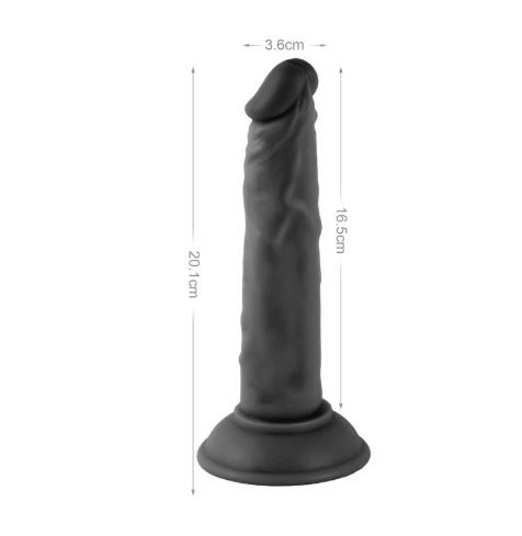VSC Novelty - Mr. Rude Realistic Dildo - Black - 7.9"