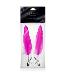 Sweet Caress - Adjustable Nipple Clamp with Feather - Pink