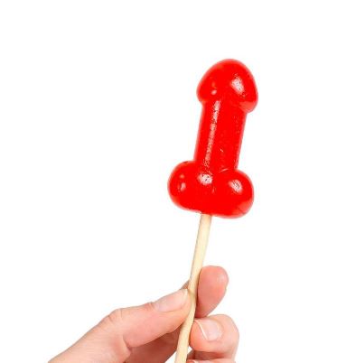 Secret Play - Hot and Spicy Lollypop Display Shaped Like a Penis - Cherry Flavor - 40 pcs