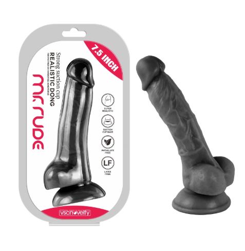 VSC Novelty - Mr. Rude Realistic Dildo - Black - 7.5"