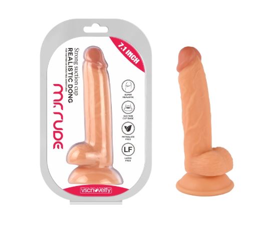 VSC Novelty - Mr. Rude Realistic Dildo - Flesh Colored - 7.1"