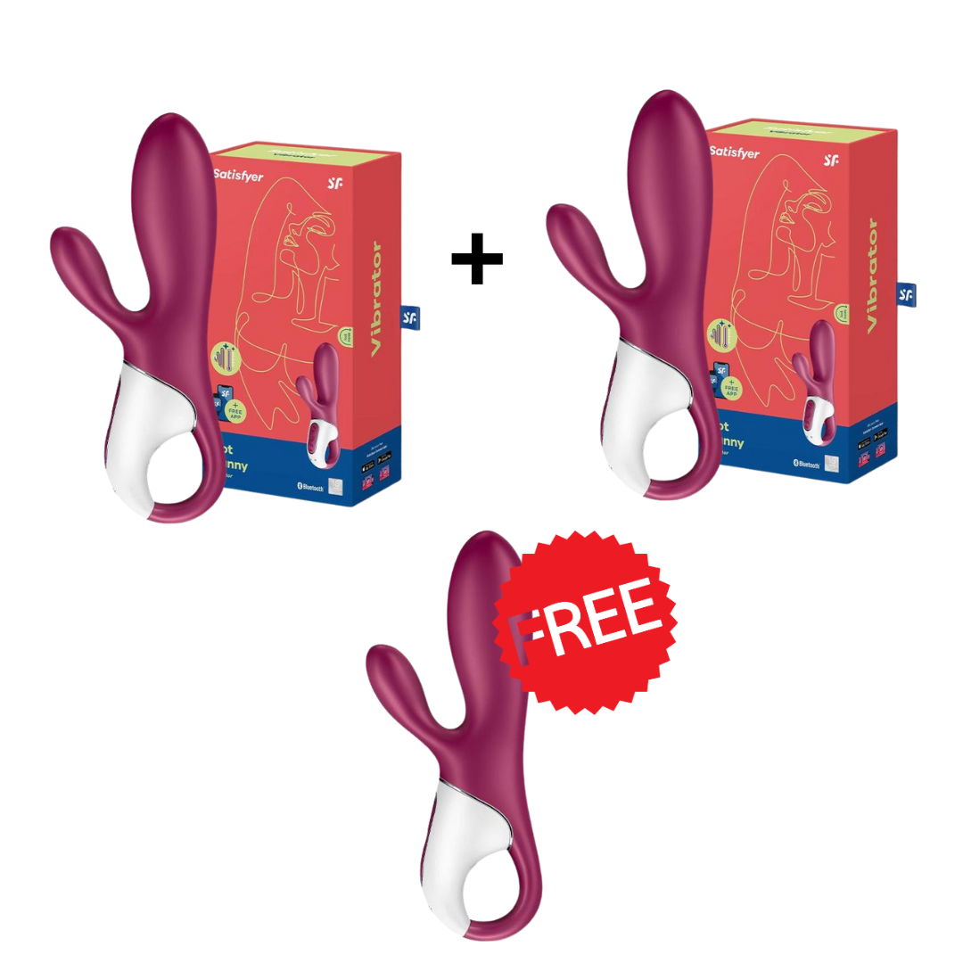 PROMO 2+1 Free Tester - Satisfyer - Hot Bunny - App Controlled - Bordeaux