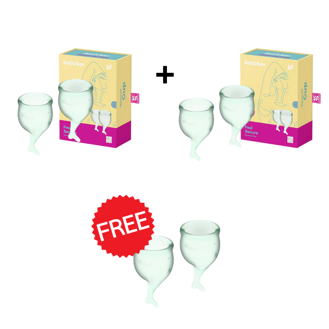 PROMO 2+1 Free Tester - Satisfyer - Feel Secure Menstrual Cup - Green