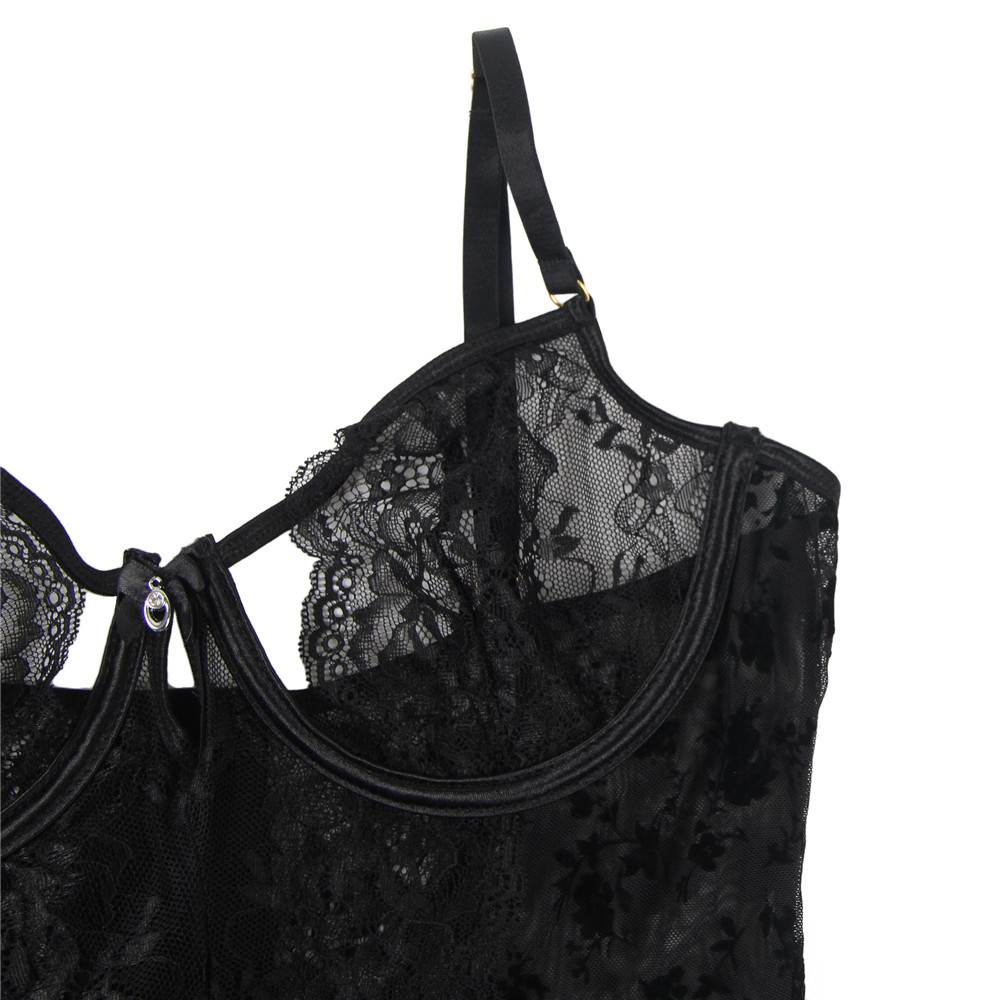 Oh Yeah - Bustier with Built-in Garter Belt + Panties