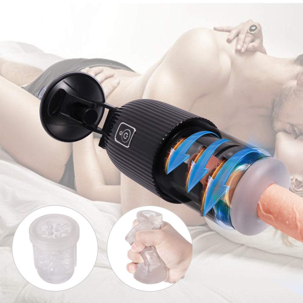 Xise - Neutral Masturbator with Suction Cup, Rotating and Vibrating Function with Sexy Voice