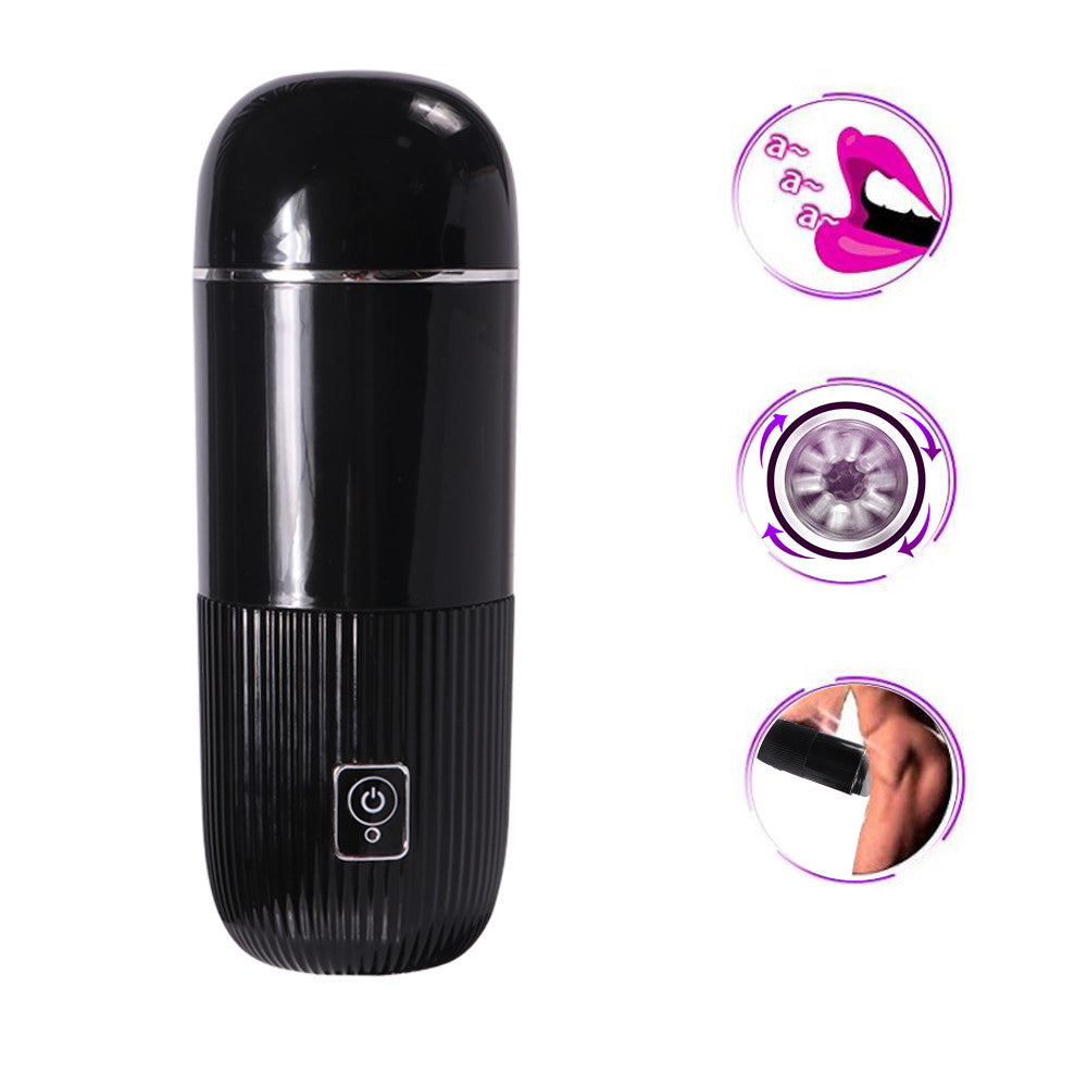 Xise - Neutral Masturbator with Suction Cup, Rotating and Vibrating Function with Sexy Voice