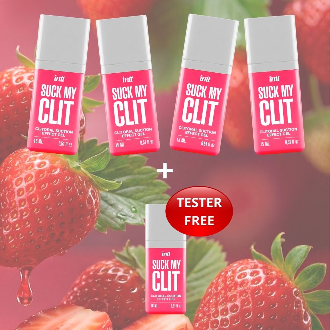 Intt - PROMO 4+1 free tester - Kissable Clitoral Gel Suction Effect - Strawberry