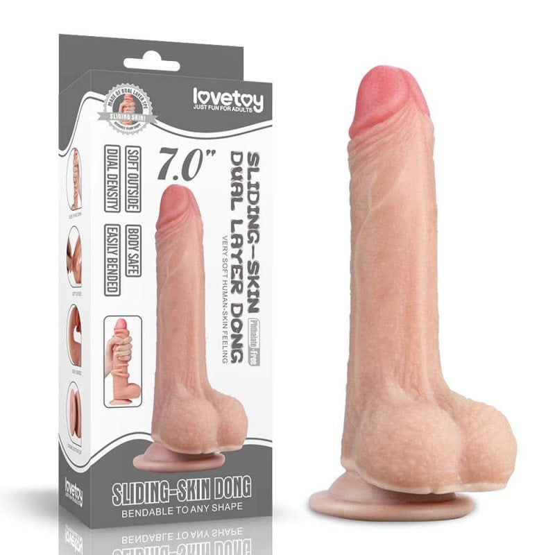7'' Dual-layer Dildo with Movable Skin