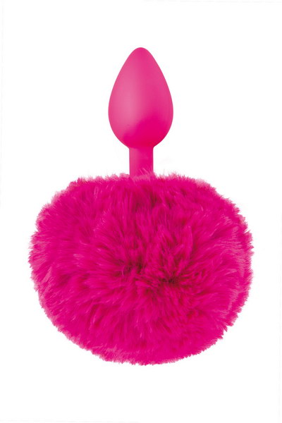 Sweet Caress - Pom-Pom Butt Plug - Fuchsia