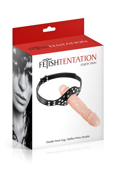 Fetish Temptation - Double Dildo Ball Gag - Flesh-Colored