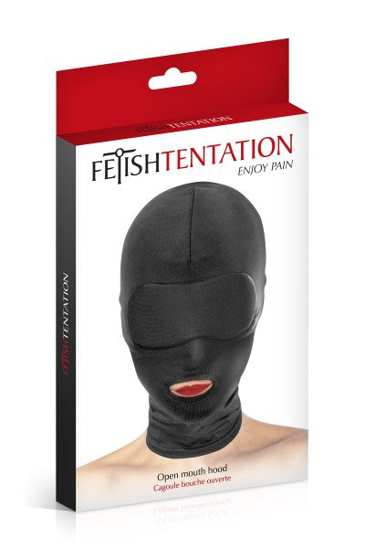 Fetish Temptation - Hood with Mouth Opening - Black