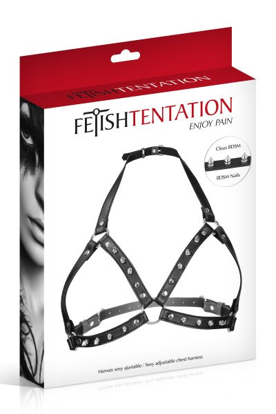 Fetish Temptation - Women's Studded Harness - Black