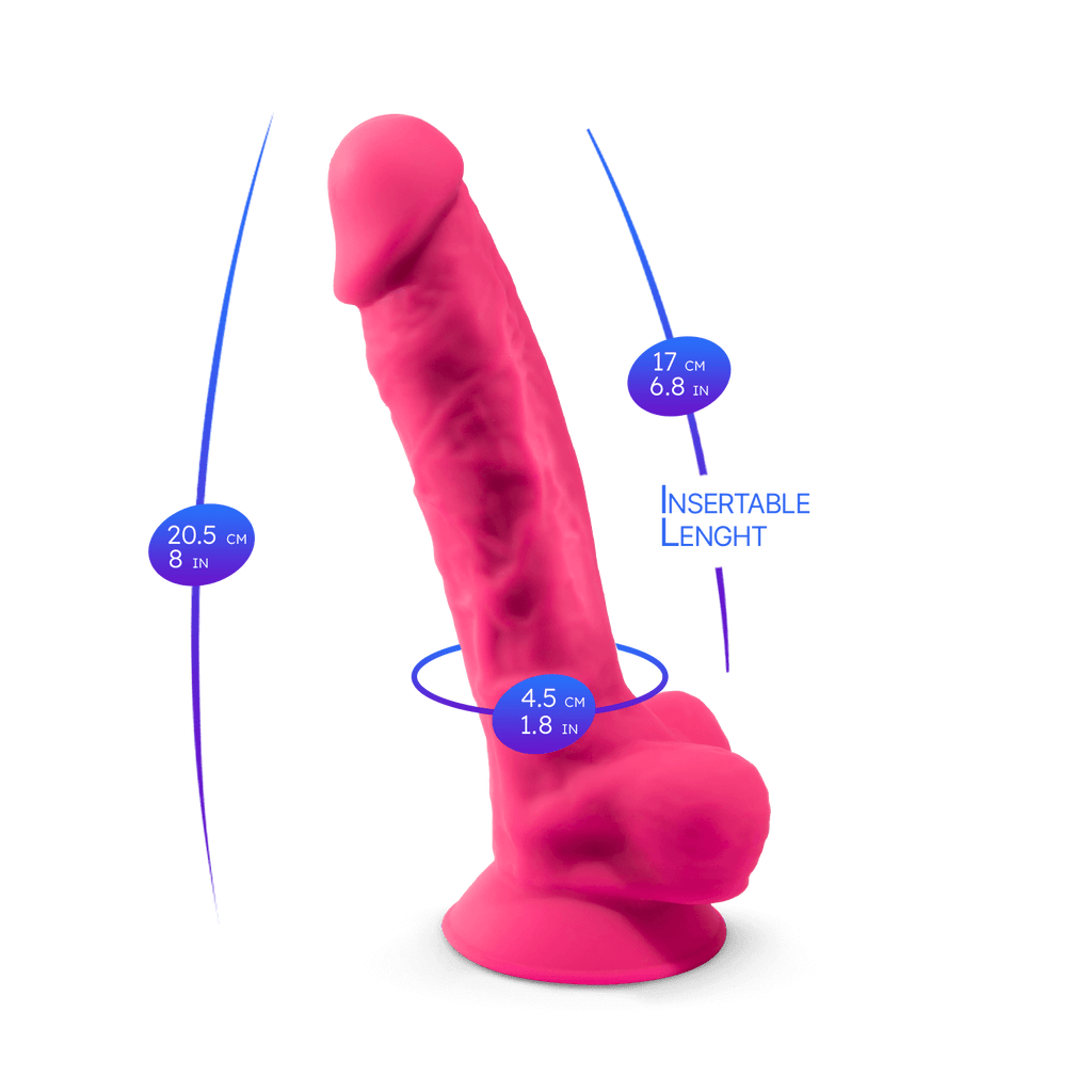 Silexd - Premium Silicone Dildo Mod.1 8'' - Pink