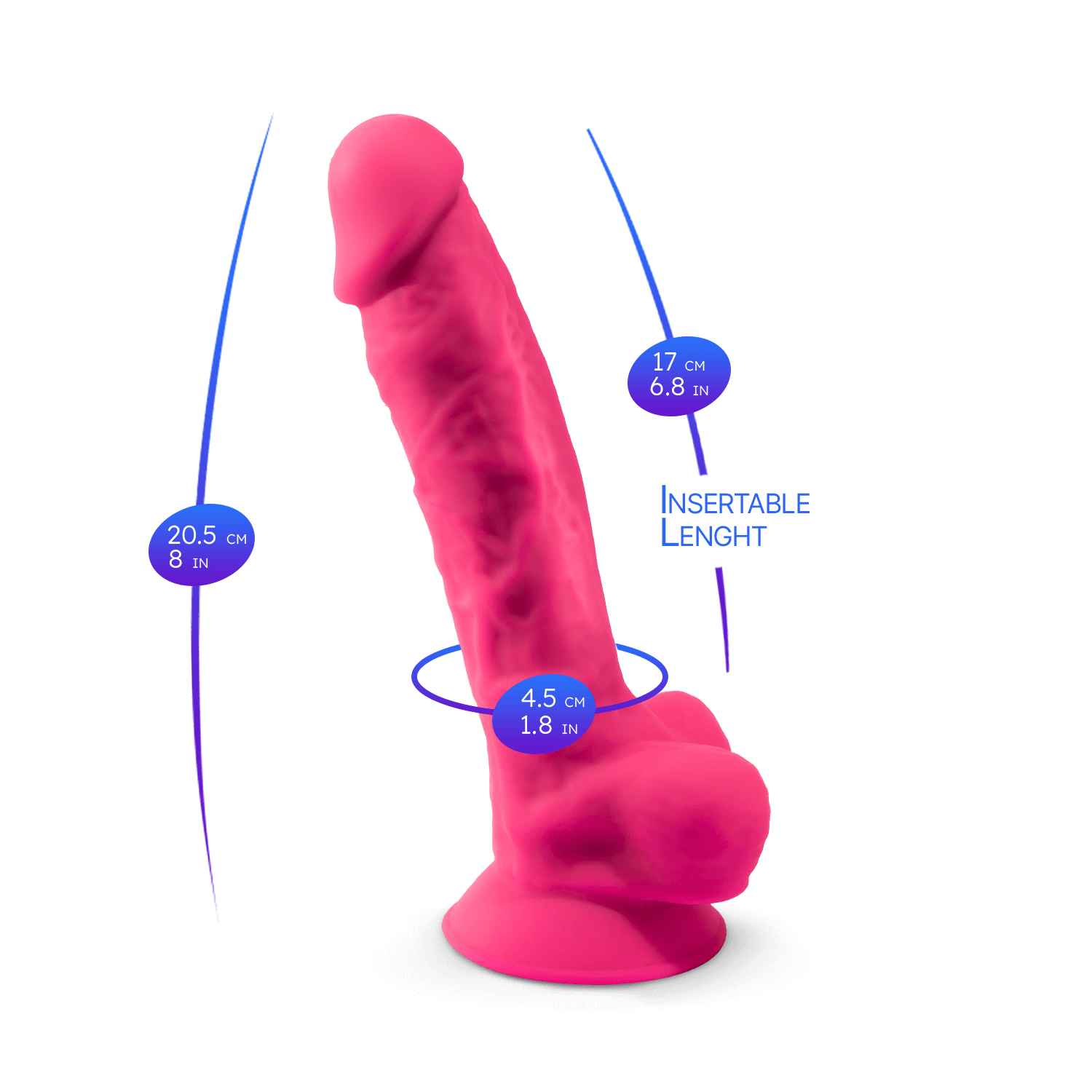 Silexd - Premium Silicone Dildo Mod.1 8'' - Pink