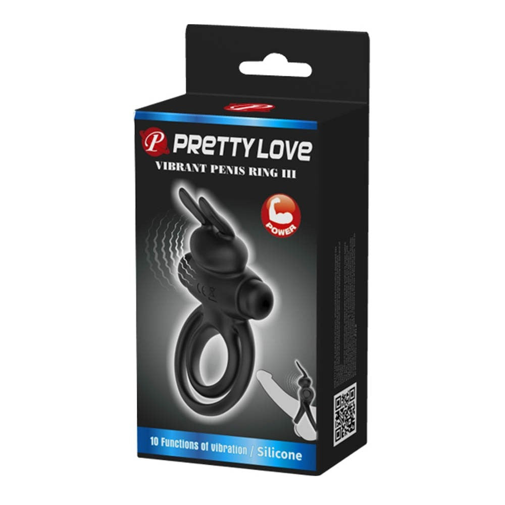 Pretty Love Vibrant 3 Black Cock Ring