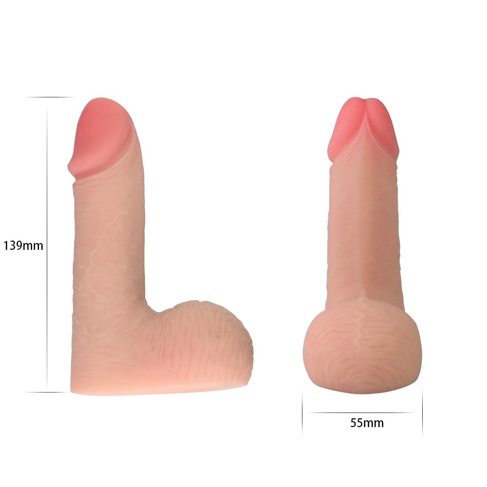 5.5 inch flaccid, skin-like penis