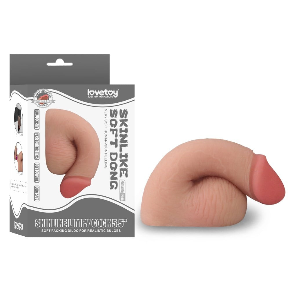 5.5 inch flaccid, skin-like penis