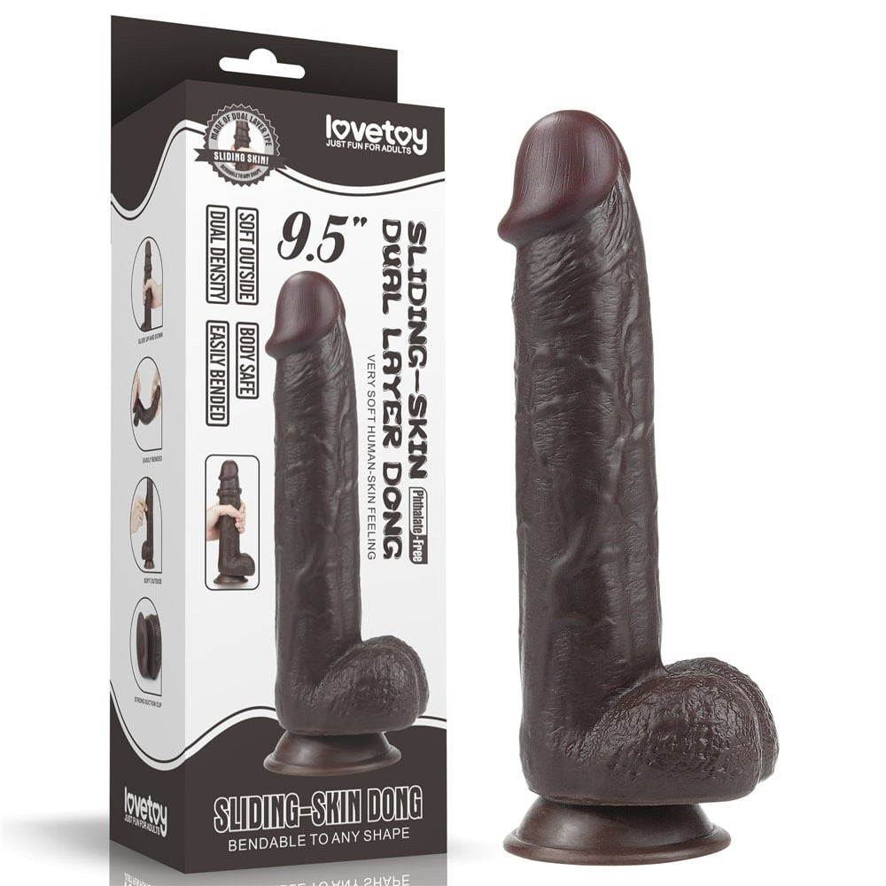 9.0'' Double Layer Sliding Dildo Black