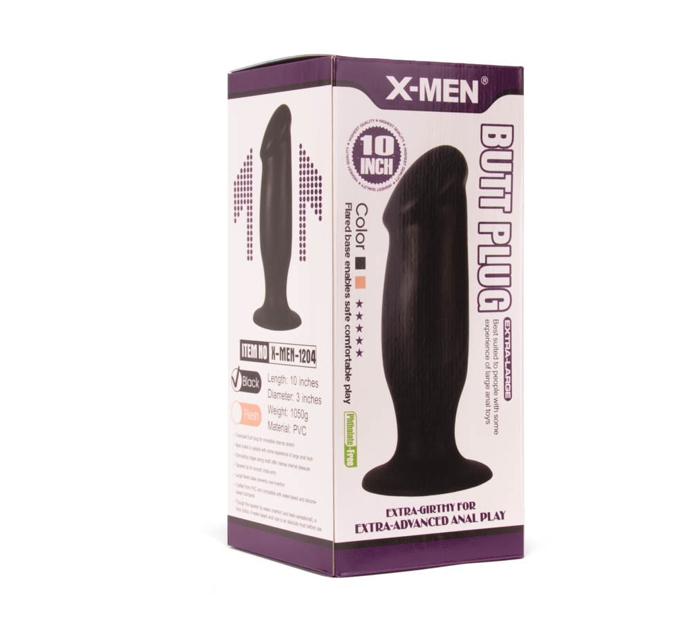 X-MEN 10-inch Black Butt Plug