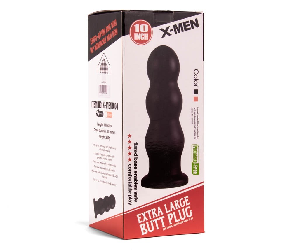 X-MEN 10-inch Black Butt Plug