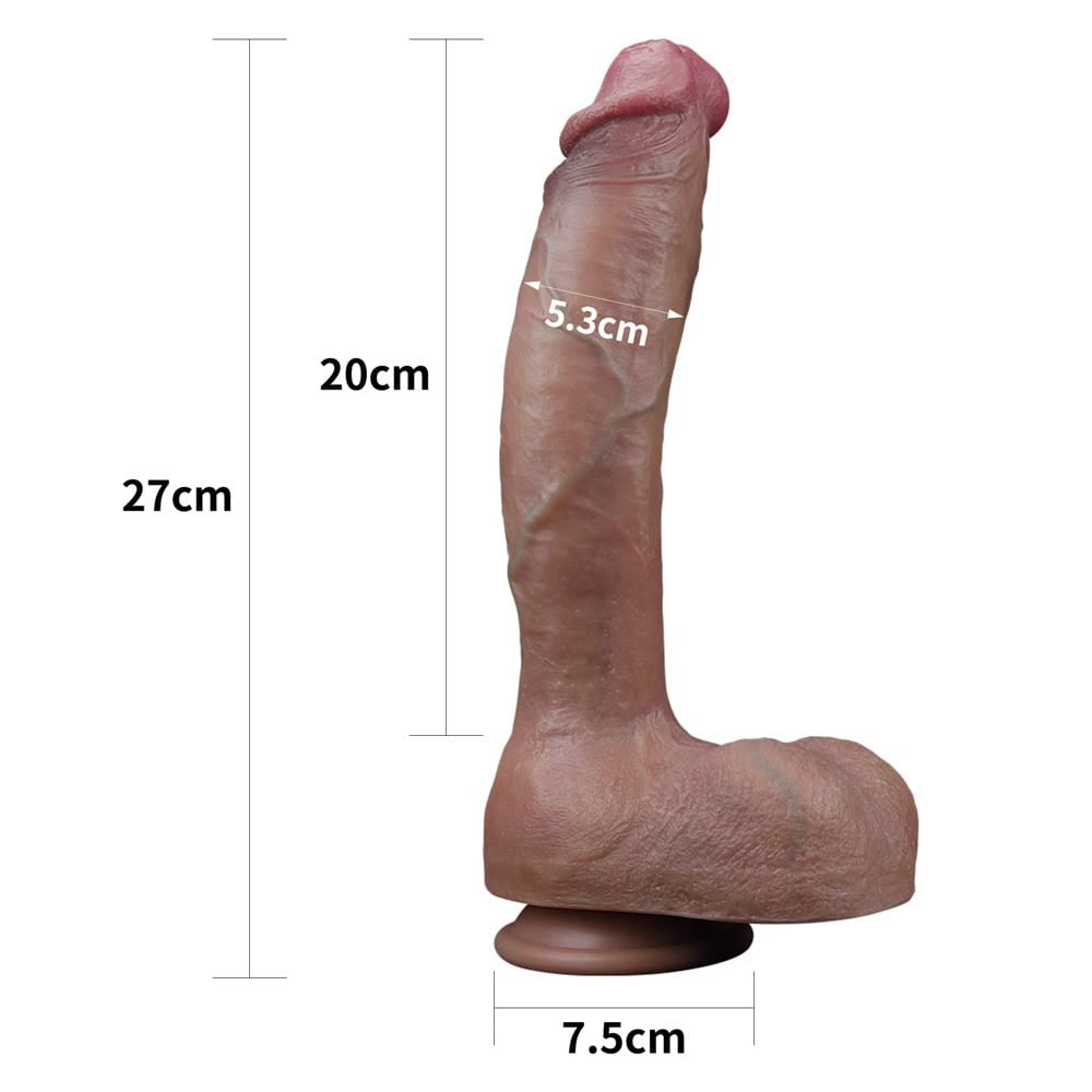 10.5'' double-layered silicone dildo