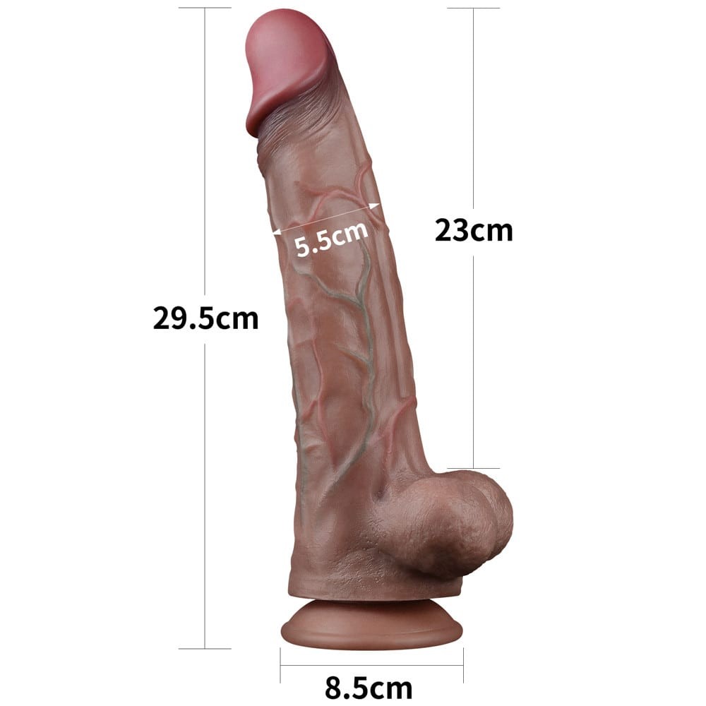 11.5'' dual-density platinum silicone dildo