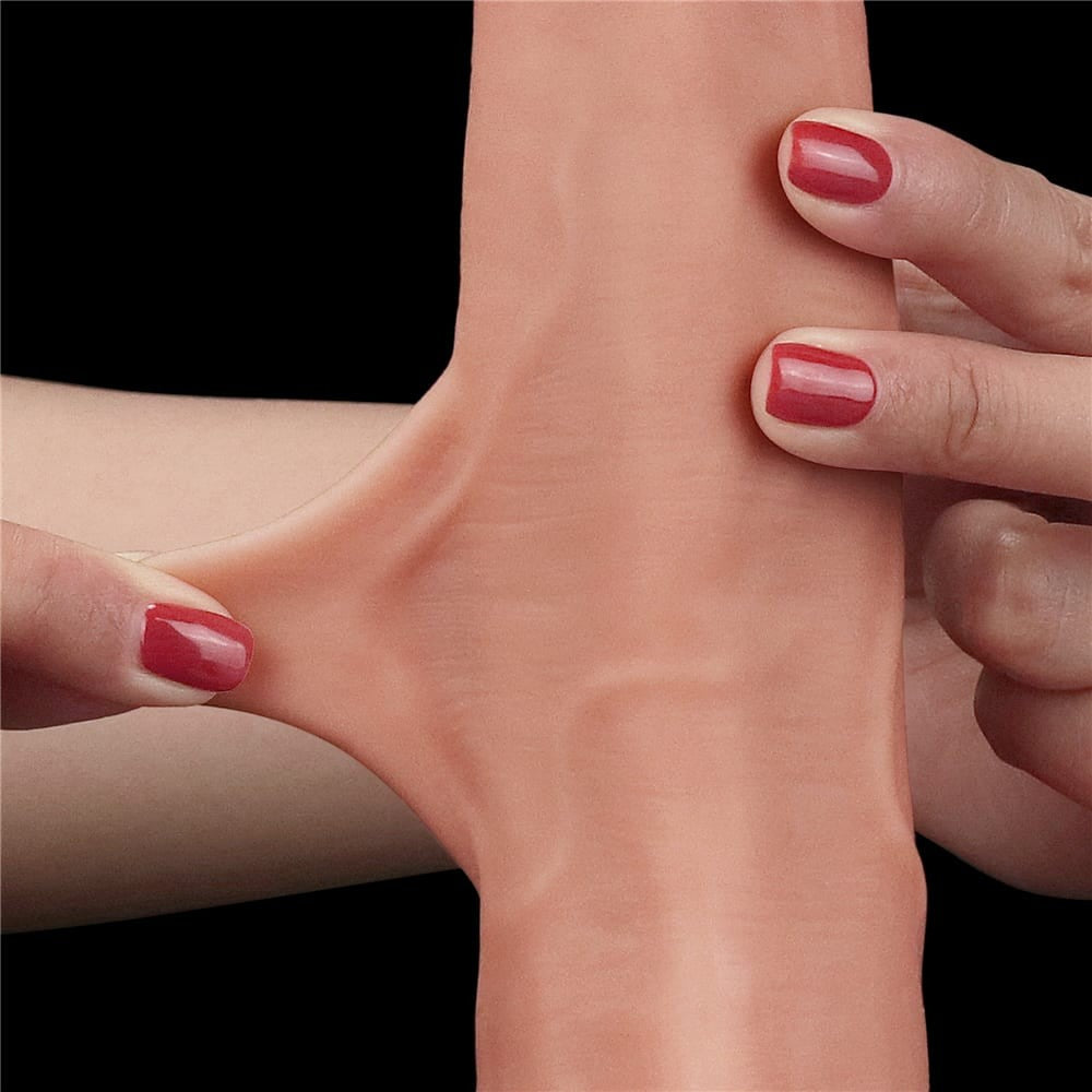 8.5'' Double-Layer Dildo with Movable Skin - Full Testicle