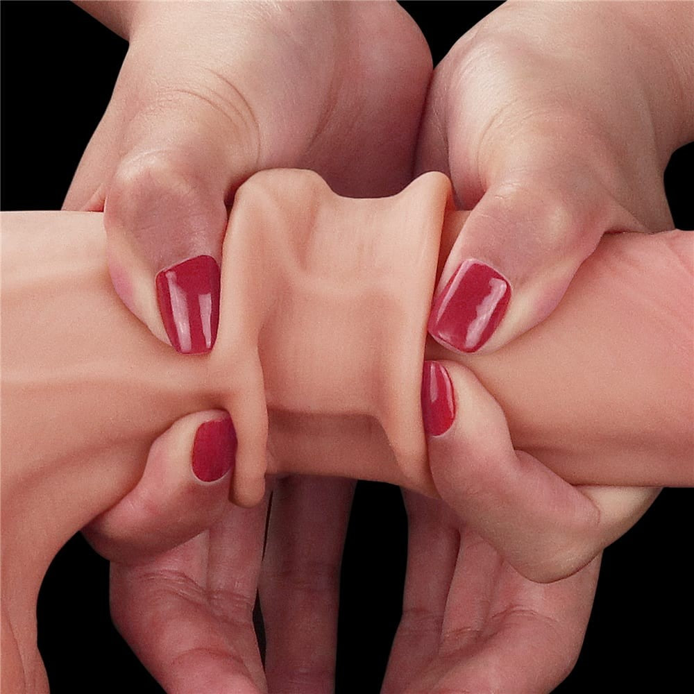 8.5'' Double-Layer Dildo with Movable Skin - Full Testicle
