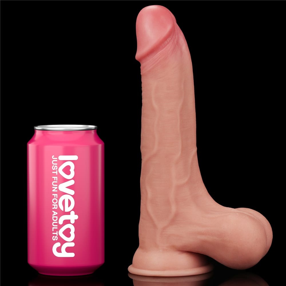 8.5'' Double-Layer Dildo with Movable Skin - Full Testicle