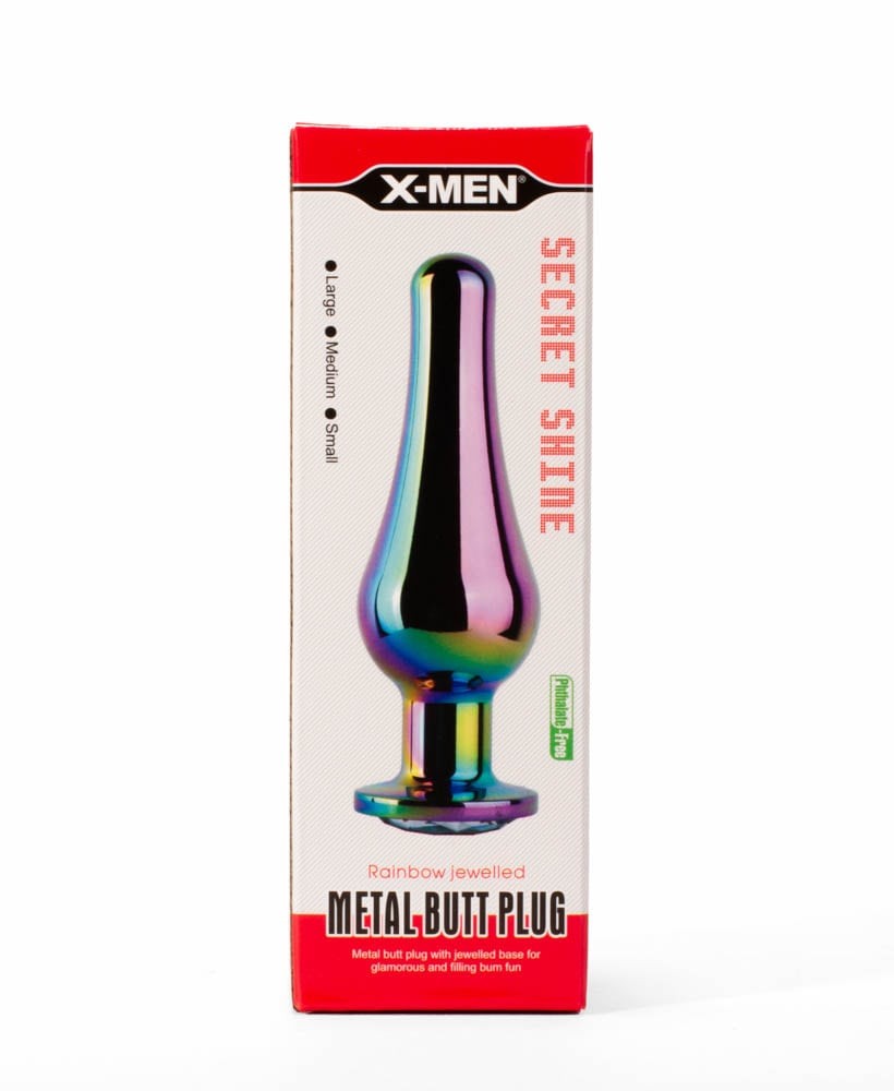 X-MEN Secret Shine Metal Rainbow Butt Plug Size L