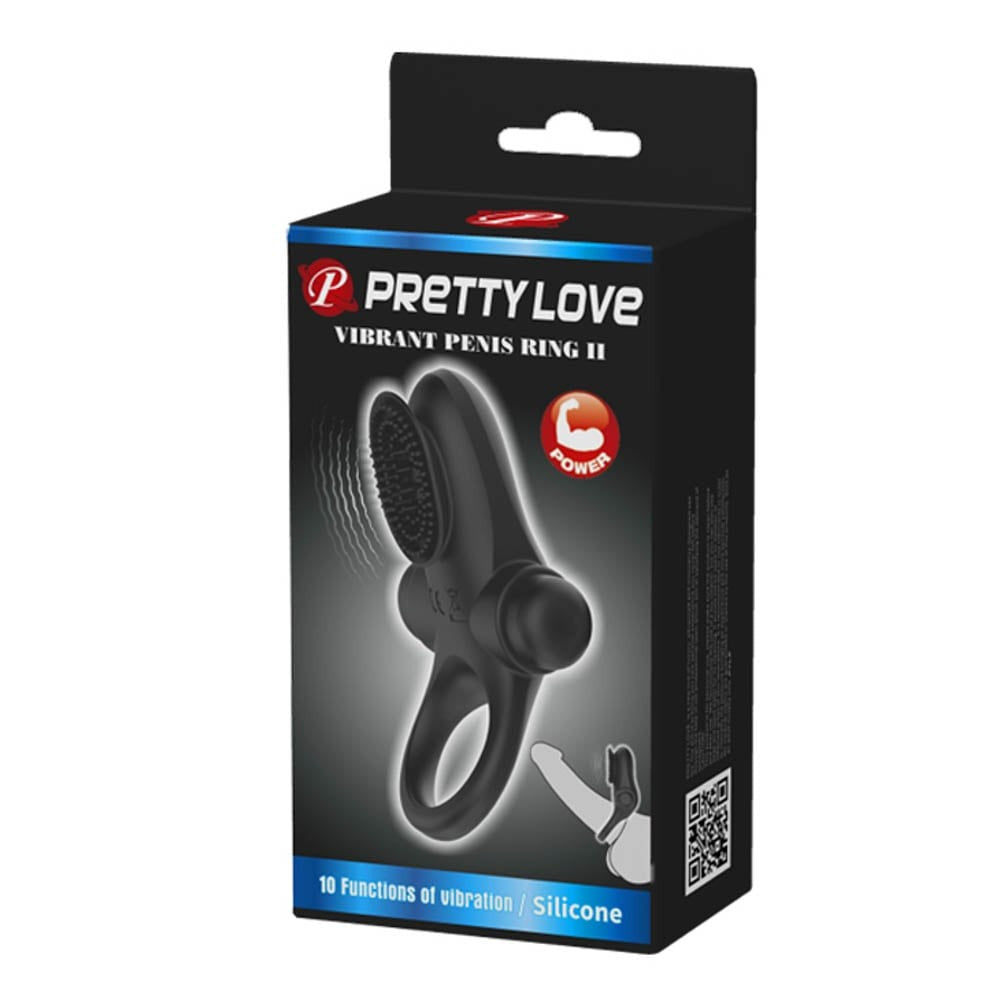 Pretty Love Vibrant 2 Black Penis Ring