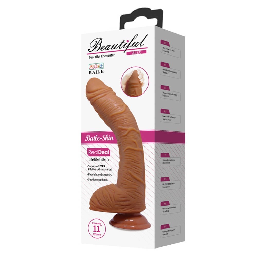 Beautiful Alex 11" brown dildo