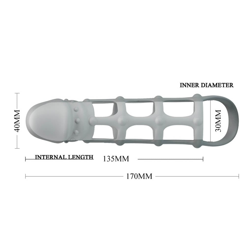 Pretty Love Penis sheath with ball strap, white