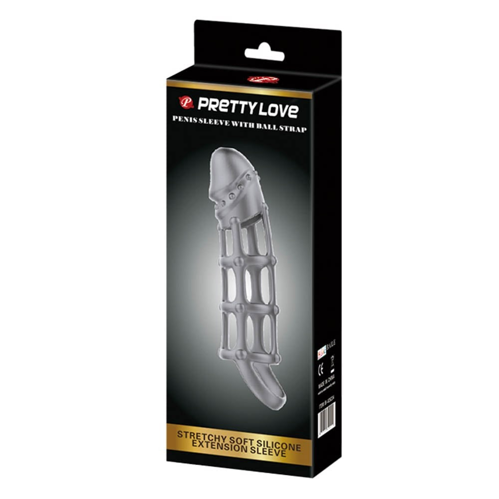 Pretty Love Penis sheath with ball strap, white